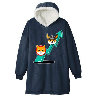 Shiba To The Moon Chart Hooded Wearable Blanket