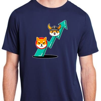 Shiba To The Moon Chart Adult ChromaSoft Performance T-Shirt