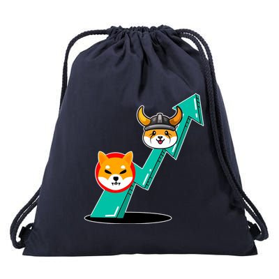 Shiba To The Moon Chart Drawstring Bag