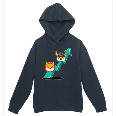 Shiba To The Moon Chart Urban Pullover Hoodie