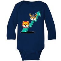 Shiba To The Moon Chart Baby Long Sleeve Bodysuit