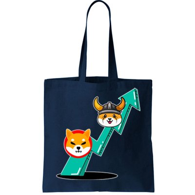 Shiba To The Moon Chart Tote Bag