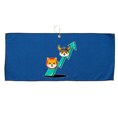 Shiba To The Moon Chart Large Microfiber Waffle Golf Towel