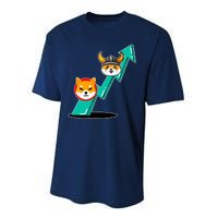 Shiba To The Moon Chart Performance Sprint T-Shirt