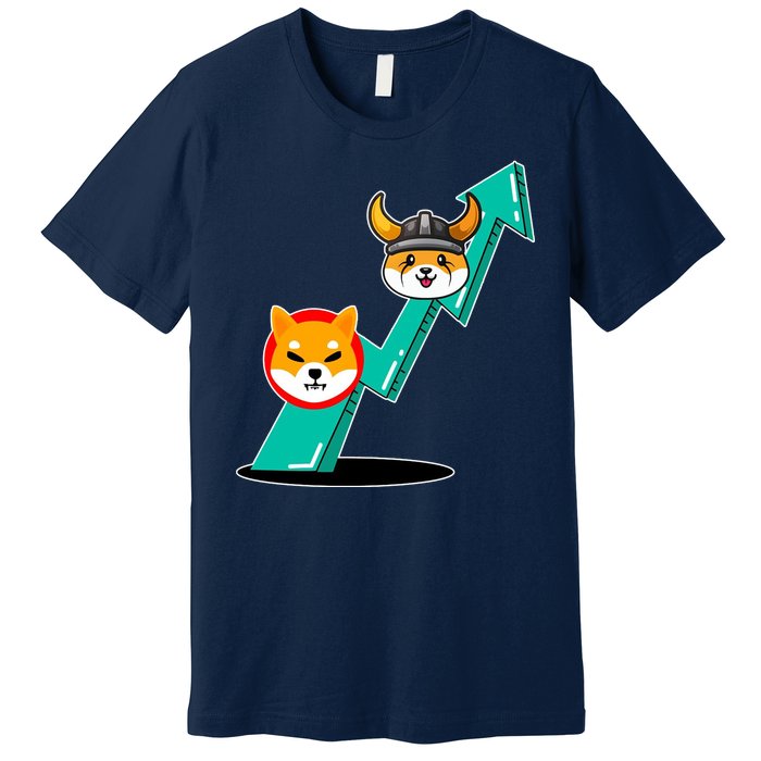 Shiba To The Moon Chart Premium T-Shirt