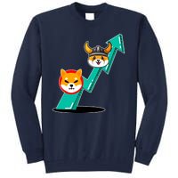 Shiba To The Moon Chart Tall Sweatshirt