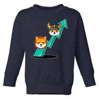 Shiba To The Moon Chart Toddler Sweatshirt