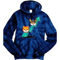 Shiba To The Moon Chart Tie Dye Hoodie