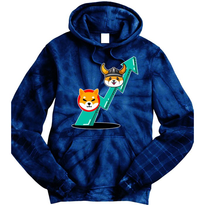 Shiba To The Moon Chart Tie Dye Hoodie