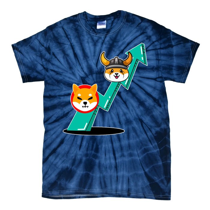 Shiba To The Moon Chart Tie-Dye T-Shirt