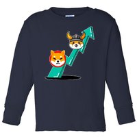 Shiba To The Moon Chart Toddler Long Sleeve Shirt