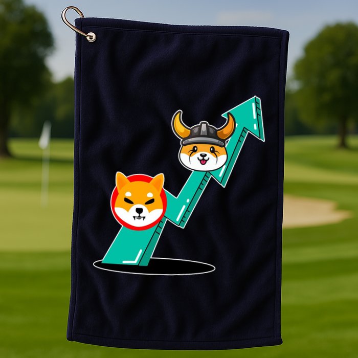 Shiba To The Moon Chart Golf Towel