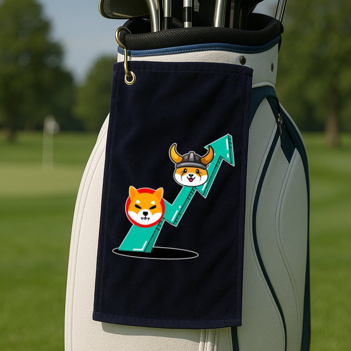 Shiba To The Moon Chart Golf Towel