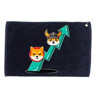 Shiba To The Moon Chart Grommeted Golf Towel