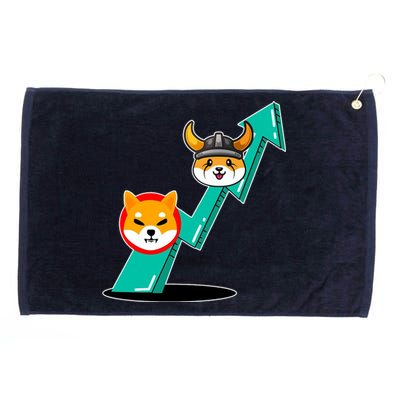 Shiba To The Moon Chart Grommeted Golf Towel