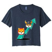 Shiba To The Moon Chart Women's Crop Top Tee