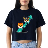 Shiba To The Moon Chart Women's Crop Top Tee