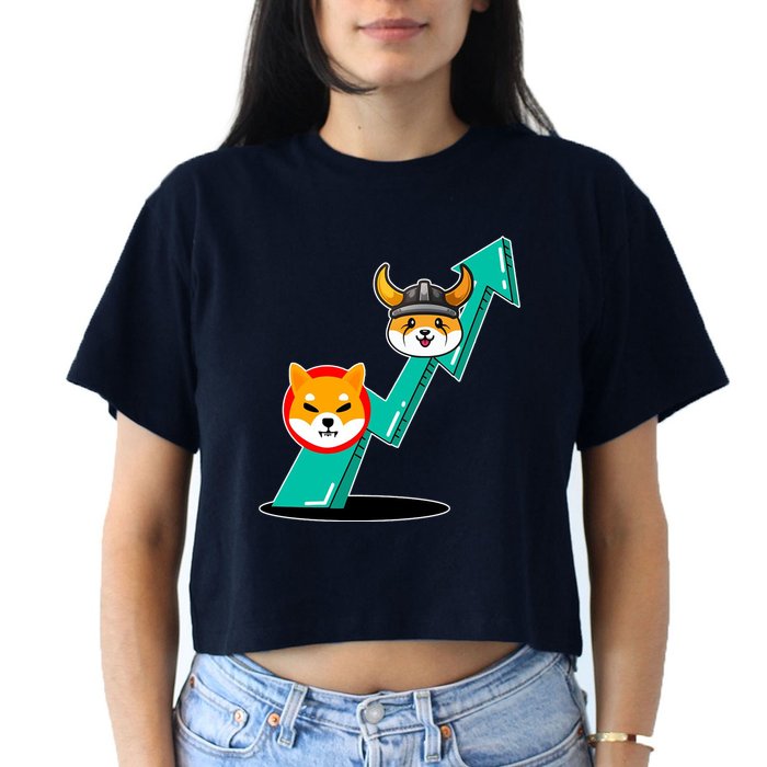 Shiba To The Moon Chart Women's Crop Top Tee