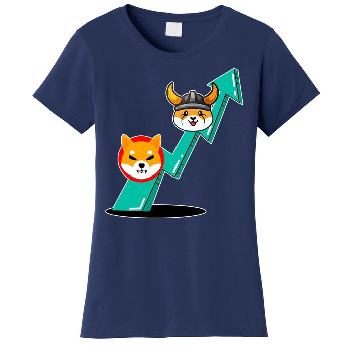 Shiba To The Moon Chart Women's T-Shirt