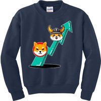 Shiba To The Moon Chart Kids Sweatshirt