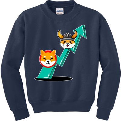 Shiba To The Moon Chart Kids Sweatshirt