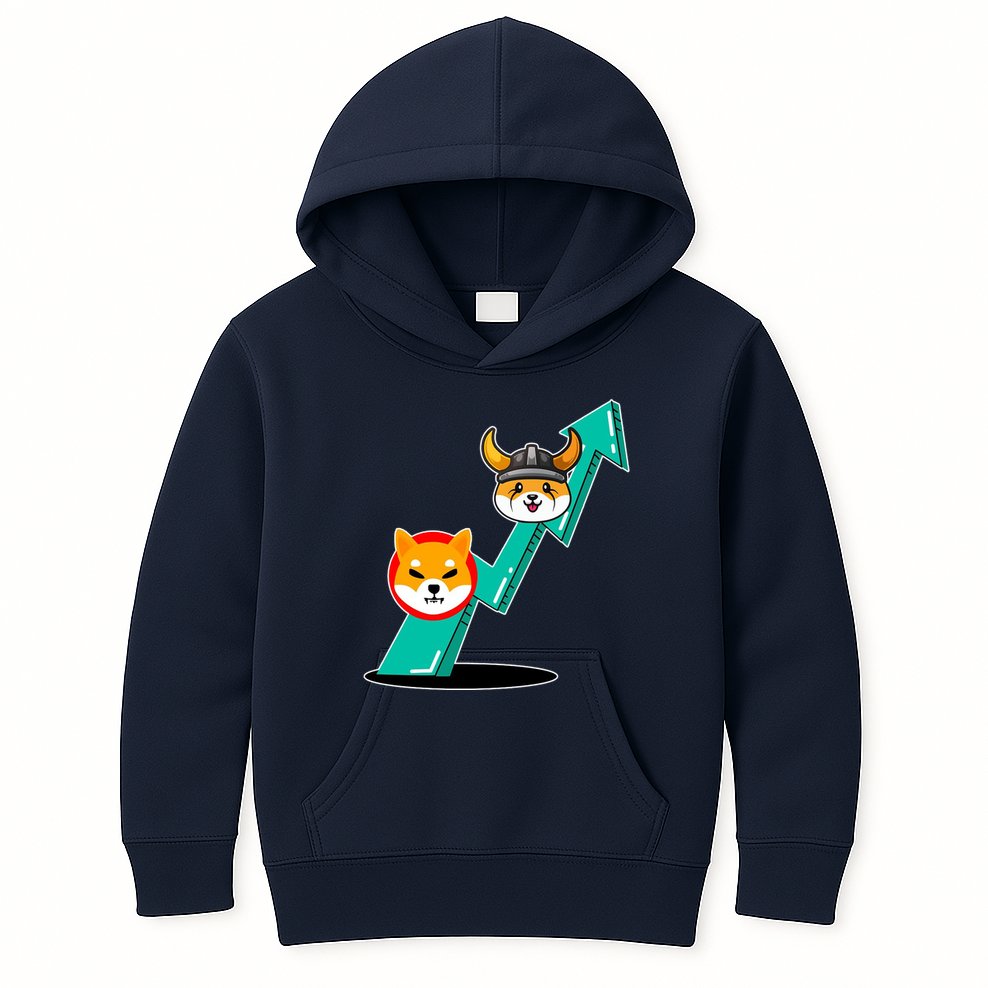 Shiba To The Moon Chart Kids Hoodie