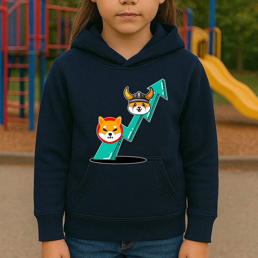 Shiba To The Moon Chart Kids Hoodie