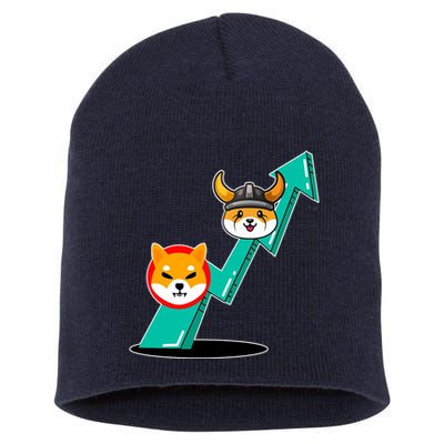 Shiba To The Moon Chart Short Acrylic Beanie
