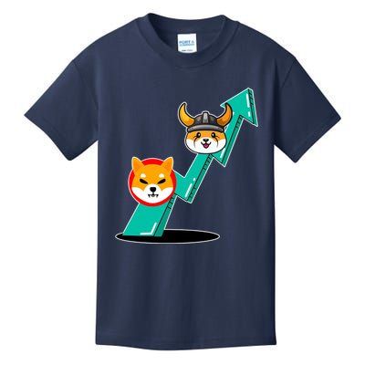 Shiba To The Moon Chart Kids T-Shirt