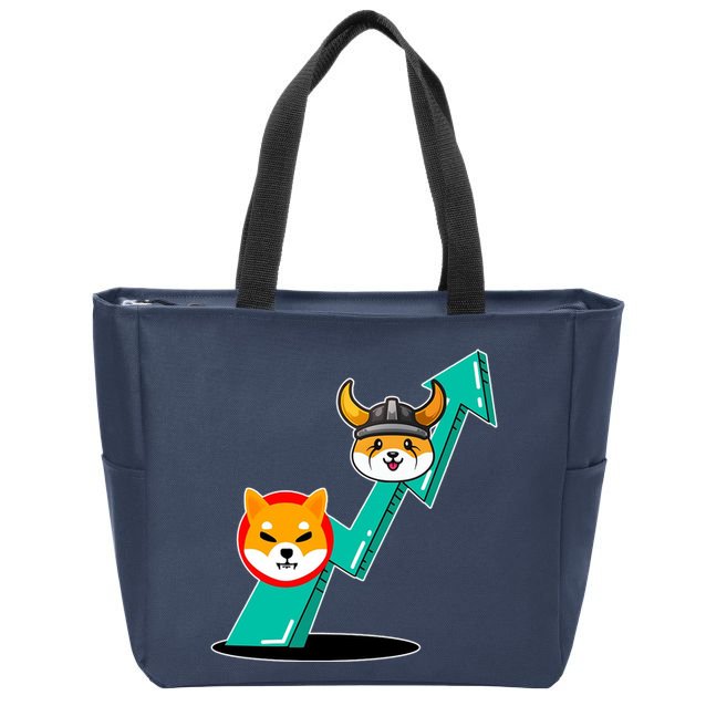 Shiba To The Moon Chart Zip Tote Bag