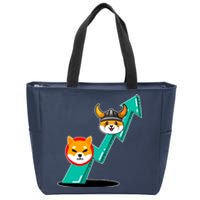 Shiba To The Moon Chart Zip Tote Bag