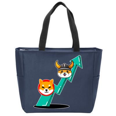 Shiba To The Moon Chart Zip Tote Bag