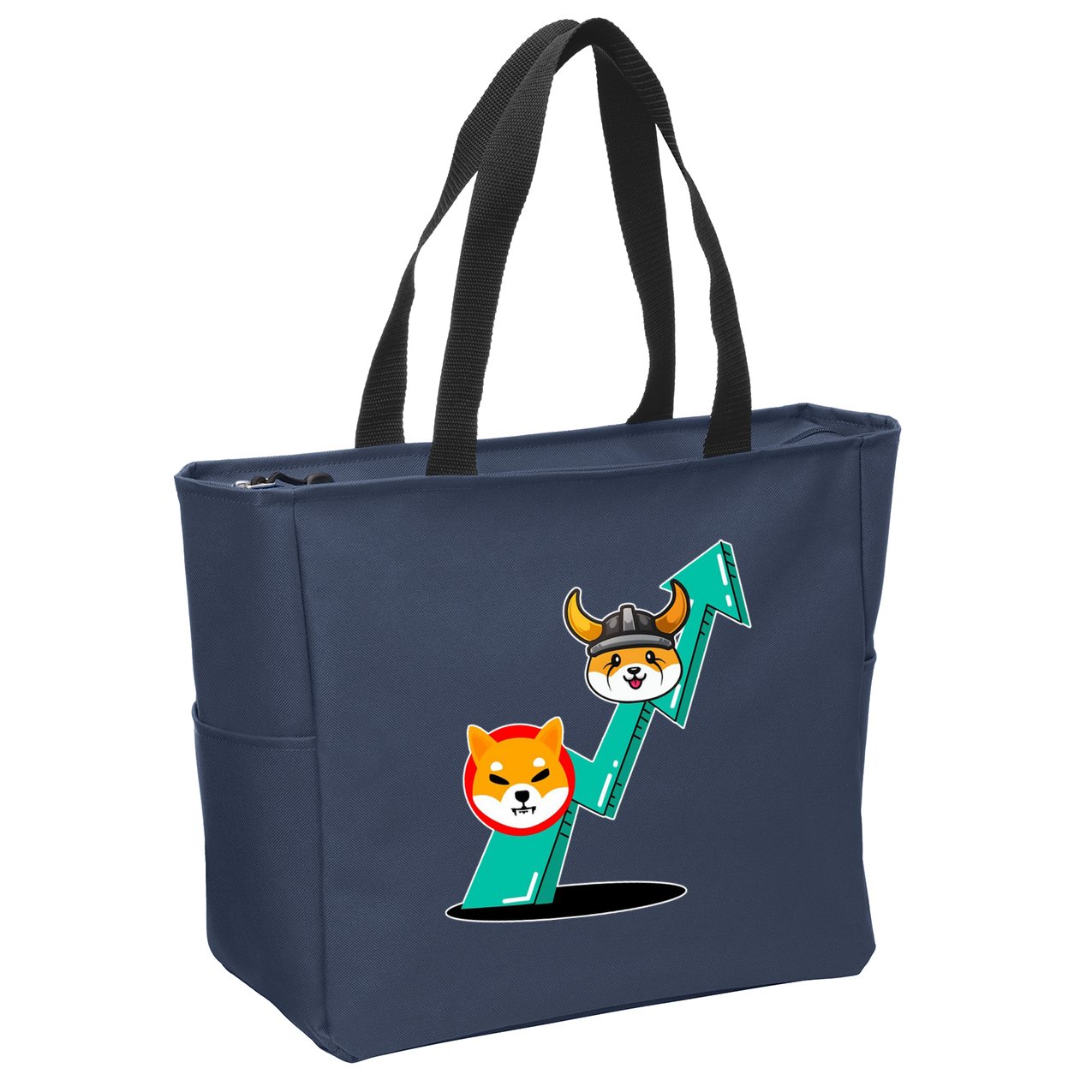 Shiba To The Moon Chart Zip Tote Bag