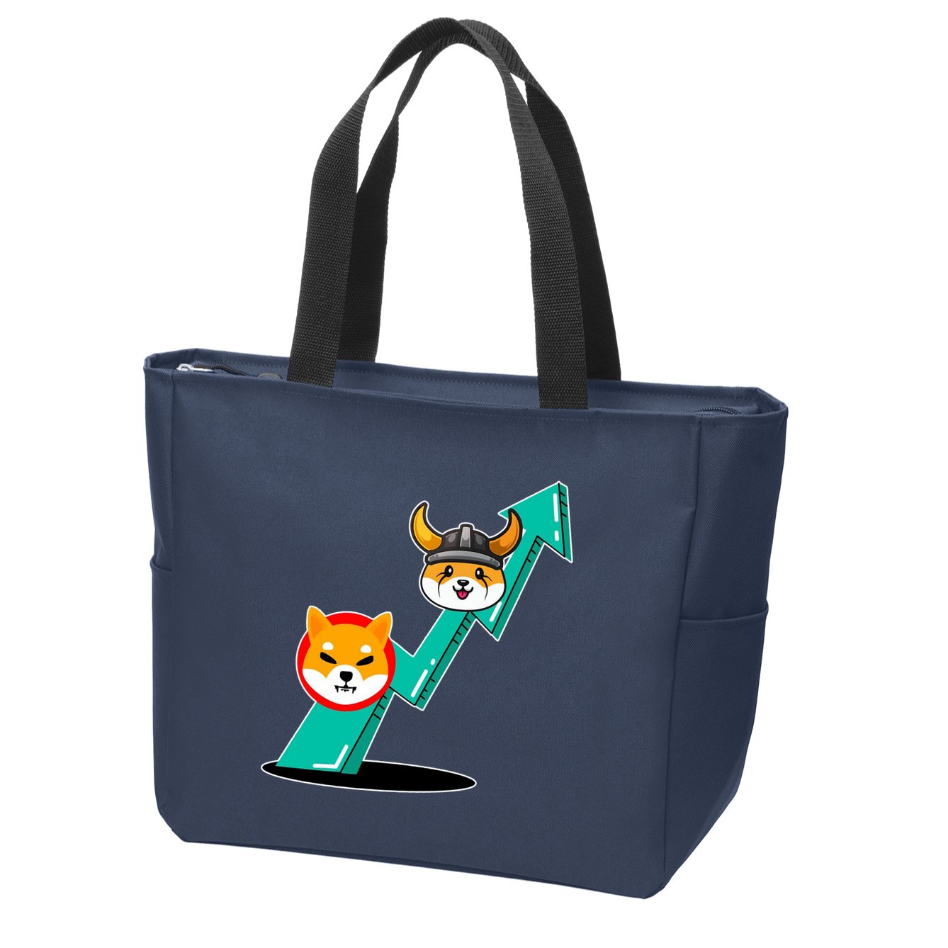 Shiba To The Moon Chart Zip Tote Bag