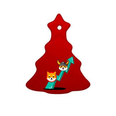 Shiba To The Moon Chart Ceramic Tree Ornament