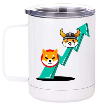 Shiba To The Moon Chart 12 oz Stainless Steel Tumbler Cup