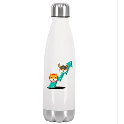 Shiba To The Moon Chart Stainless Steel Insulated Water Bottle