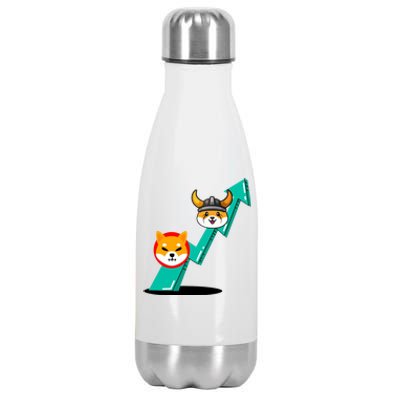 Shiba To The Moon Chart Stainless Steel Insulated Water Bottle