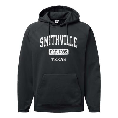 Smithville Texas Tx Vintage Sports Established Design Performance Fleece Hoodie