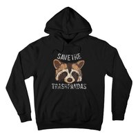 Save The Trash Pandas Funny Racoon Vintage Retro Hoodie