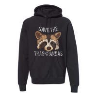 Save The Trash Pandas Funny Racoon Vintage Retro Premium Hoodie