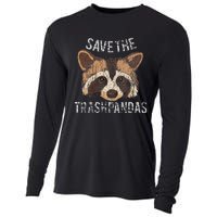 Save The Trash Pandas Funny Racoon Vintage Retro Cooling Performance Long Sleeve Crew