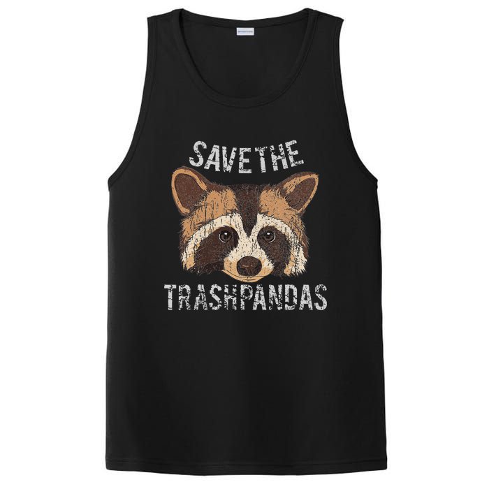 Save The Trash Pandas Funny Racoon Vintage Retro PosiCharge Competitor Tank