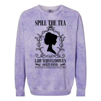 Spill The Tea Lady Whistledowns Society Papers Lady Whistledown His Colorblast Crewneck Sweatshirt