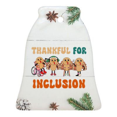 Speech Therapist Thanksgiving Thankful For Inclusion Ceramic Bell Ornament