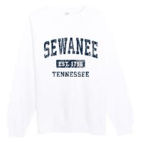 Sewanee Tennessee Tn Vintage Athletic Sports Design Premium Crewneck Sweatshirt