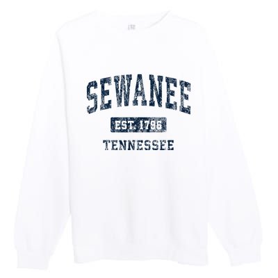 Sewanee Tennessee Tn Vintage Athletic Sports Design Premium Crewneck Sweatshirt