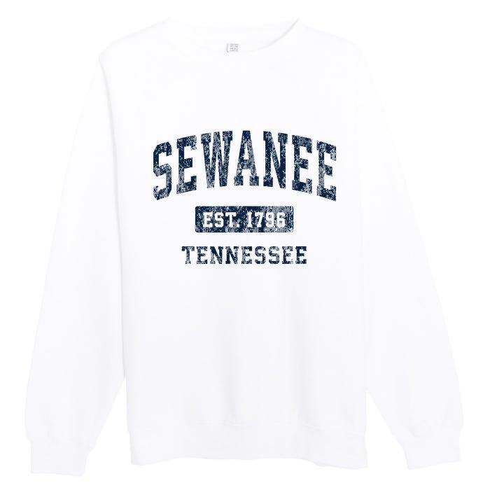 Sewanee Tennessee Tn Vintage Athletic Sports Design Premium Crewneck Sweatshirt