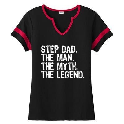 Stepdad The The Myth The Legend Cool Funny Stepdad Gift Ladies Halftime Notch Neck Tee