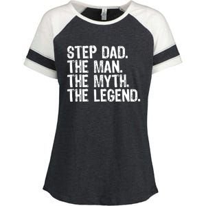 Stepdad The The Myth The Legend Cool Funny Stepdad Gift Enza Ladies Jersey Colorblock Tee